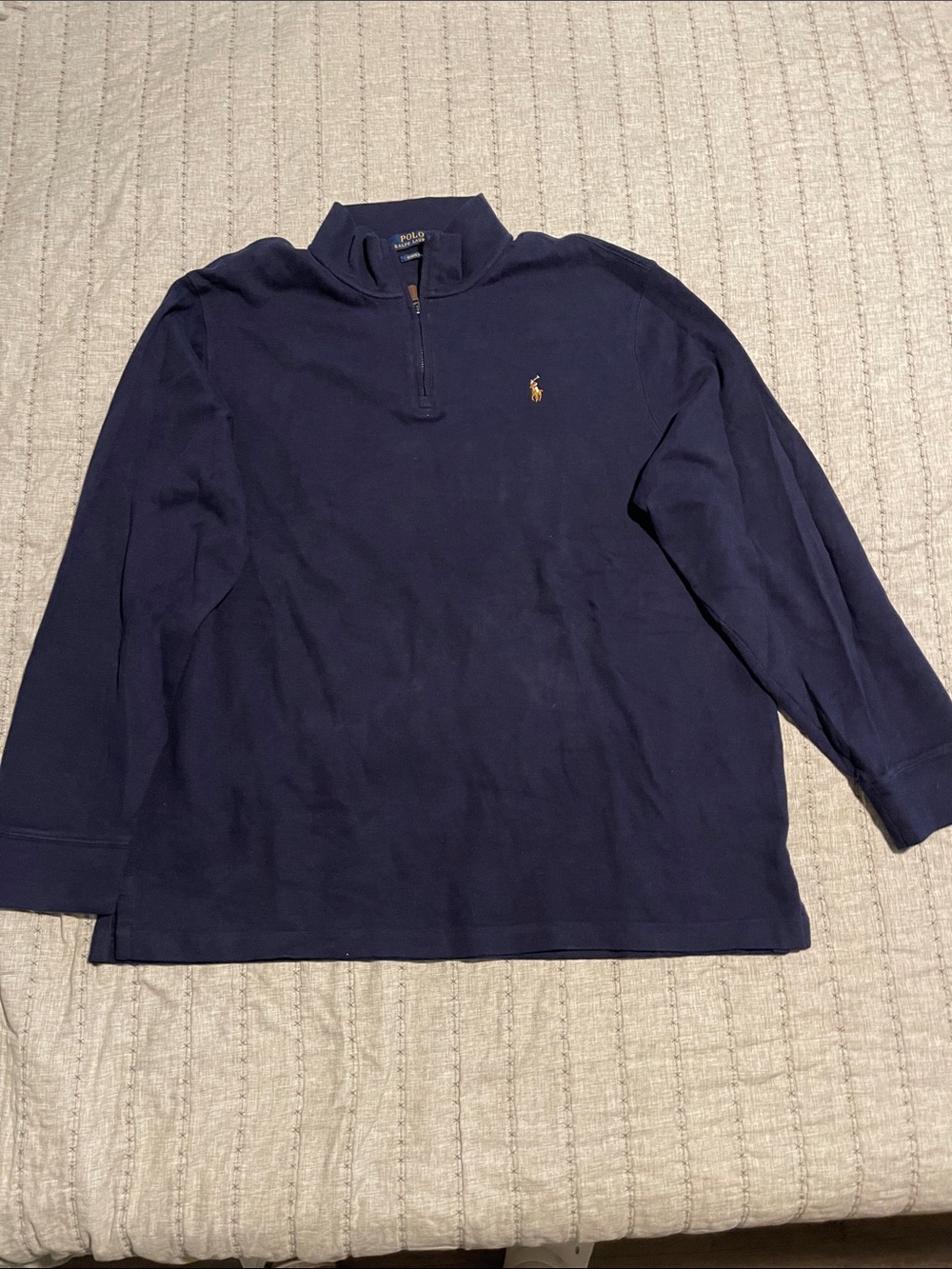 Ralph Lauren Navy Quarter-Zip Pullover Sweatshirt